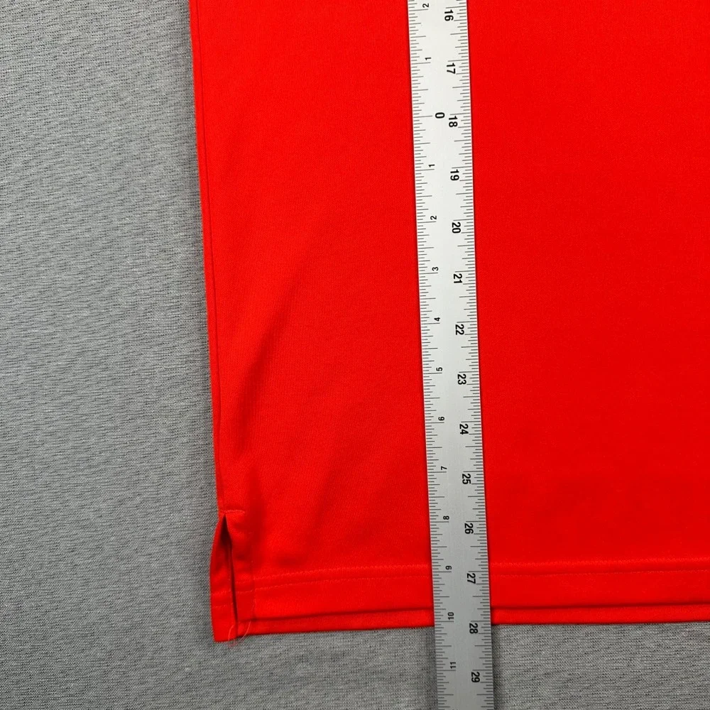 Adidas Golf Performance Polo Shirt Mens Large Red Solid Short Sleeve Tech EUC